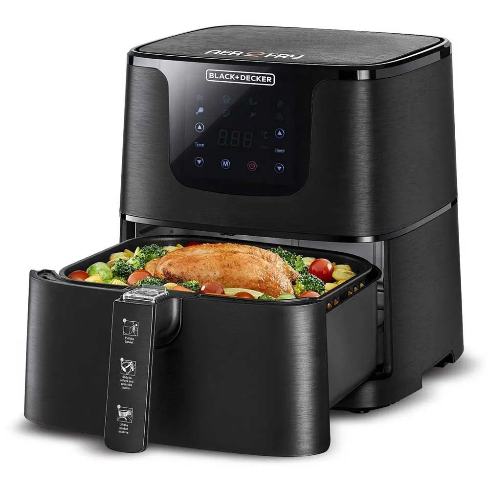 Black+Decker Air Fryer 4L Black AF400-B5 Rapid Air Convection Technology  Digital Control Panel